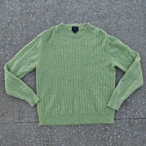 CASHMERE by MERCER STREET STUDIO Large *Holes* Cashmere Sweater Green. Craft